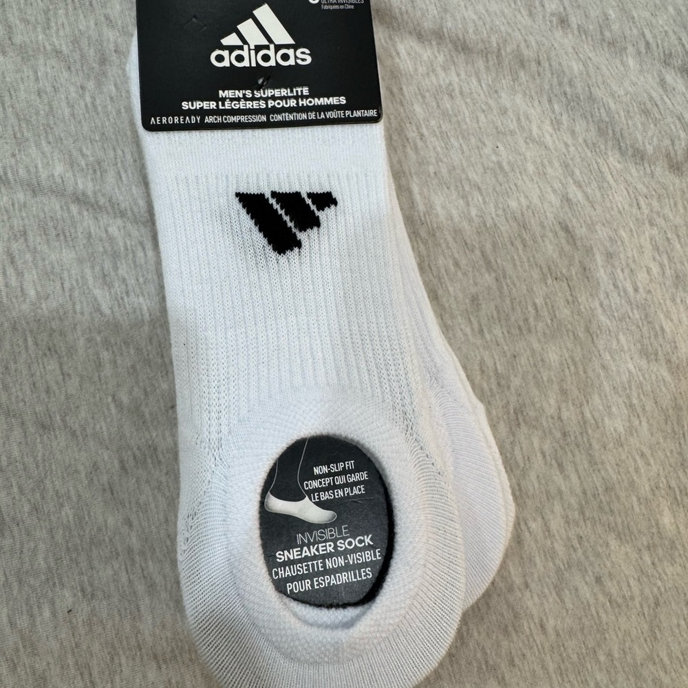 ADIDAS NO SHOW SOCKS WHITE BRAND NEW - Picture 4 of 4